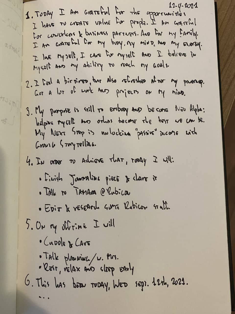 personal growth journal example