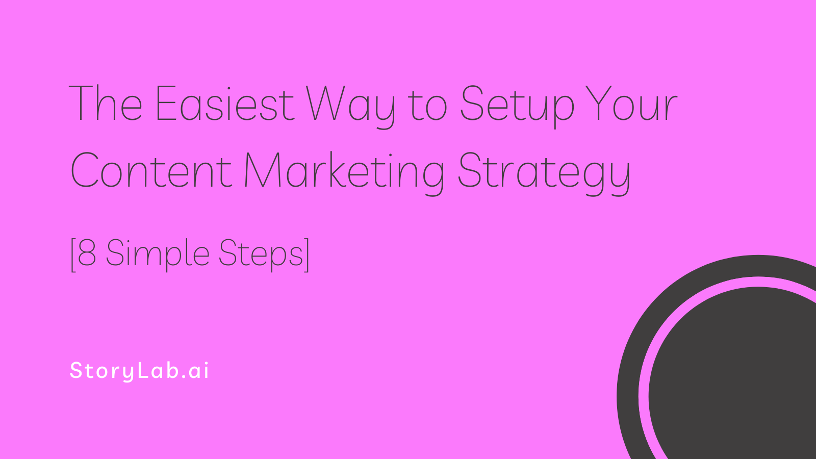 The Easiest Way to Setup Your Content Marketing Strategy [8 Steps]