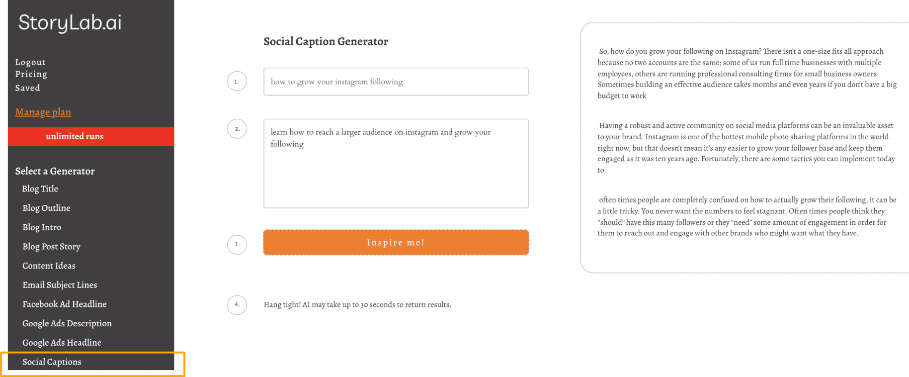 Instagram Caption Generator - Powered by AI [Start for Free]