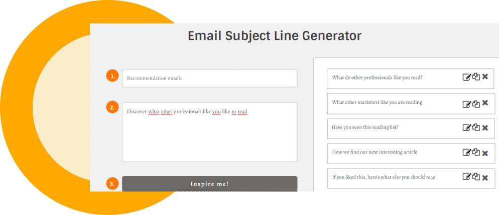 Recommendation email subject lines examples