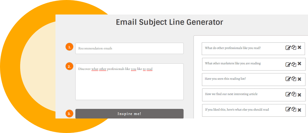 Recommendation email subject lines examples