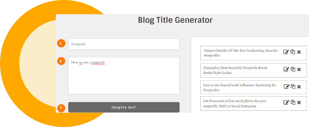 exemplos de título de blog sem fins lucrativos com gerador de título de blog