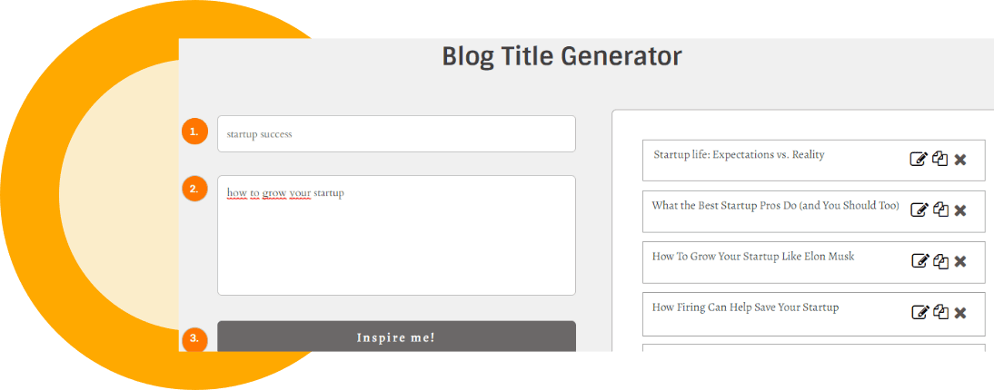 startup blog title examples with blog title generator