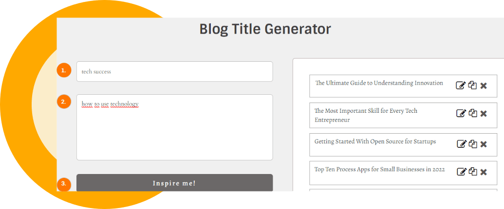 technology blog title examples with blog title generator
