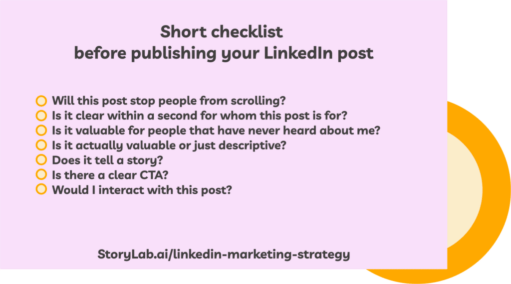 LinkedIn post checklist before publishing