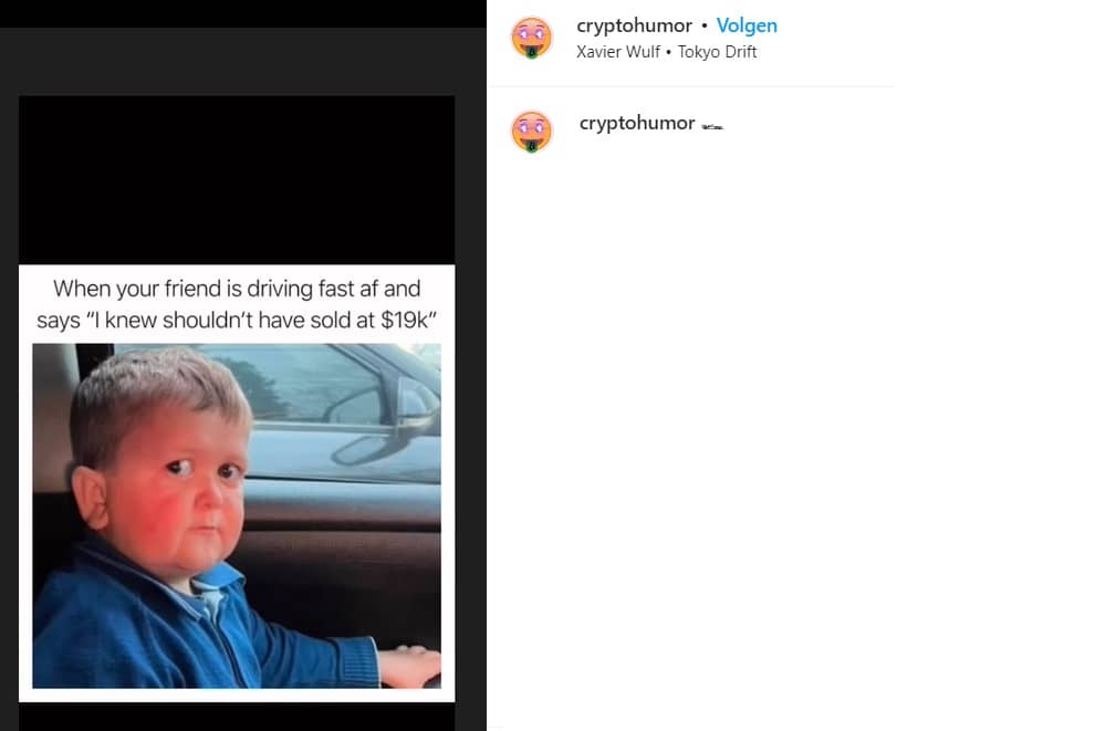 Crypto Instagram Post-voorbeelden Cryptohumor