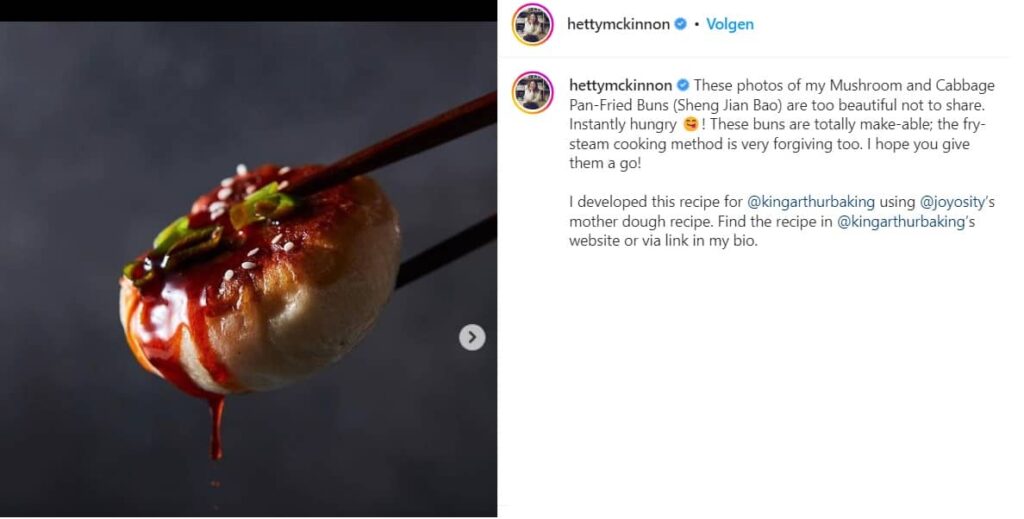 Esempi di post di cibo su Instagram Hetty Lui McKinnon