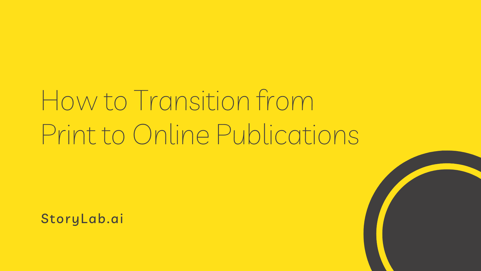 How to Transition from Print to Online Publications