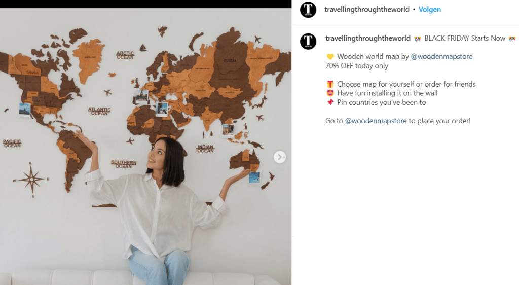 Ejemplos de publicaciones de viajes en Instagram - Viajando por el mundo