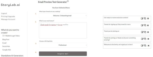 Email Preview Text Generator. Powered by AI [Start for Free]