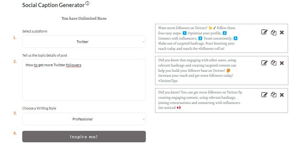 hoe AI Tweet-generator eruit ziet