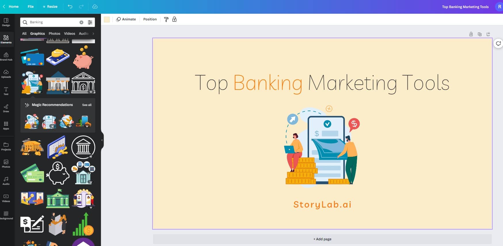 Banking Digital Marketing Tools - Canva Example