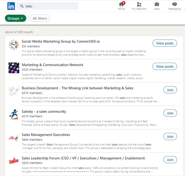 Come trovare i migliori gruppi di vendita di LinkedIn