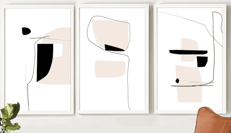 Voorbeeld van grafische ontwerptrends - minimalistisch en abstract