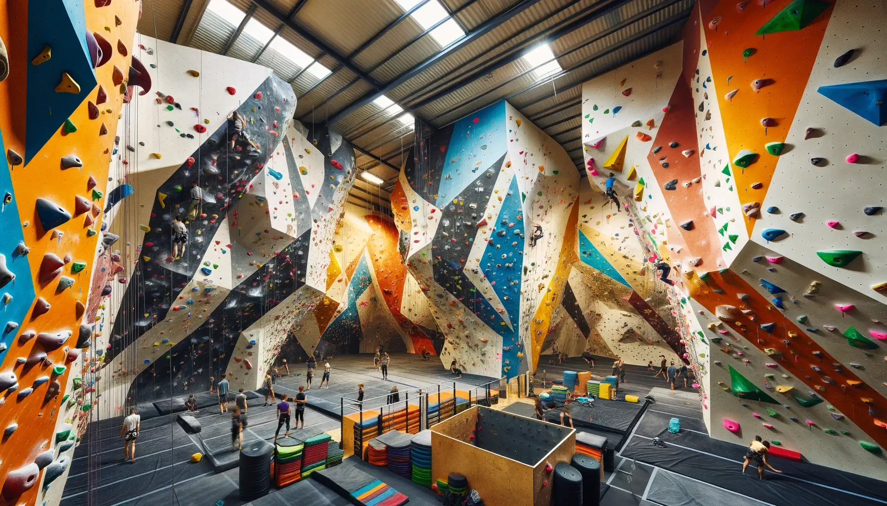 Fitness AI Art Examples indoor rock climbing gym