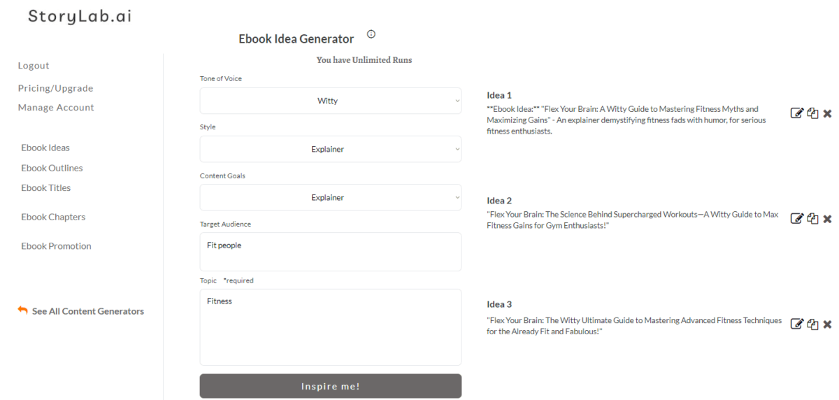 100+ Fitness eBook Idea Examples and AI eBook Idea Generator