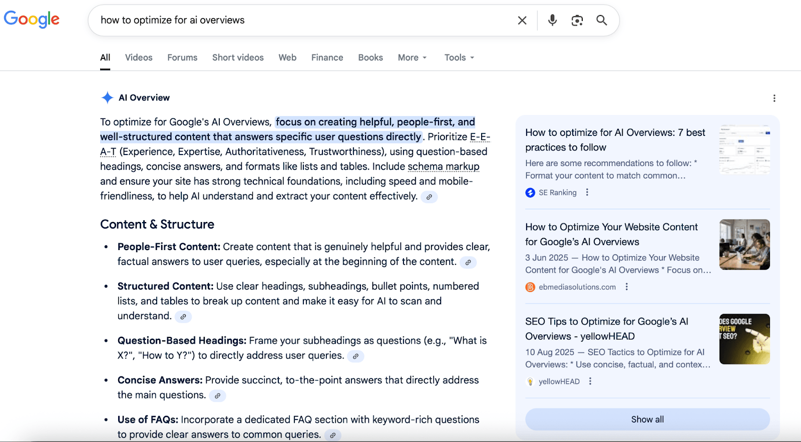 An example of what Google AI Overview looks like An example of what Google AI Overview looks like