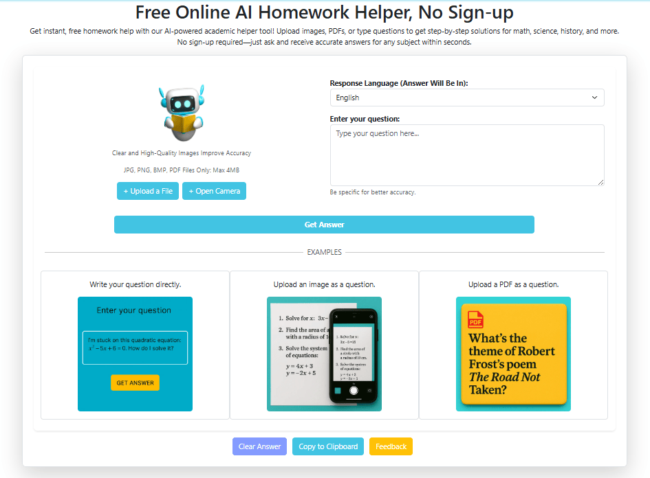 Free Study Tools - AI Homework Helper