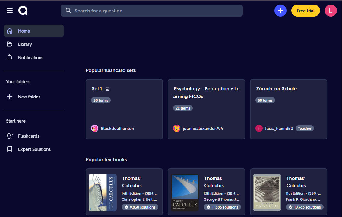 Free Study Tools - Quizlet