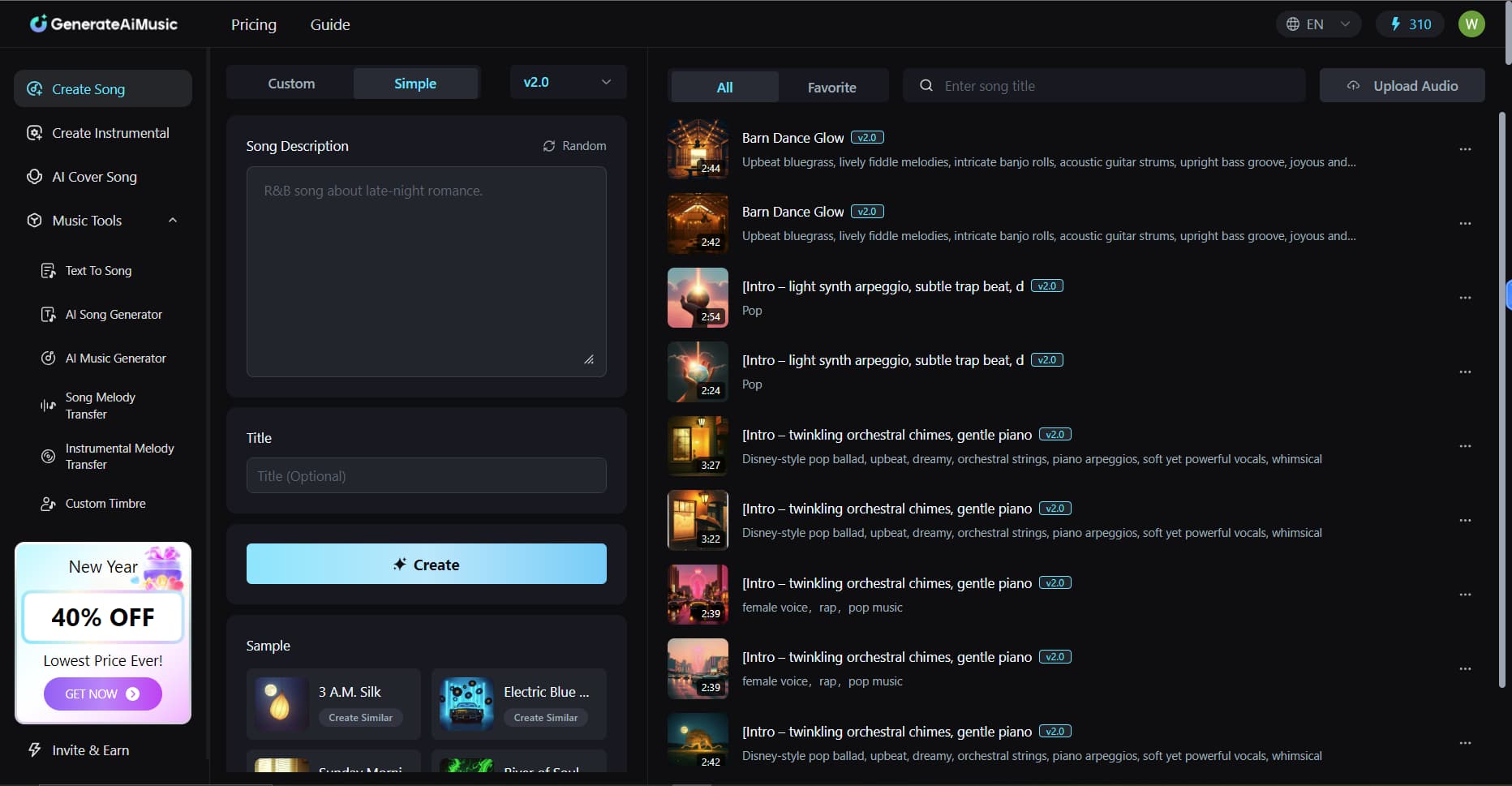 GenerateAiMusic – simple mode GenerateAiMusic - simple mode