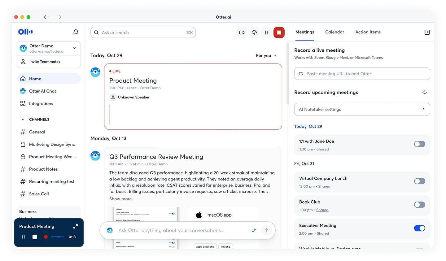 Best AI Note Taking Apps - Otter AI