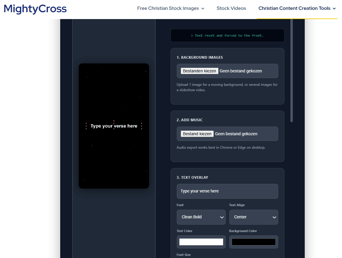 MightyCross Free Christian Social Media Video Generator Tool