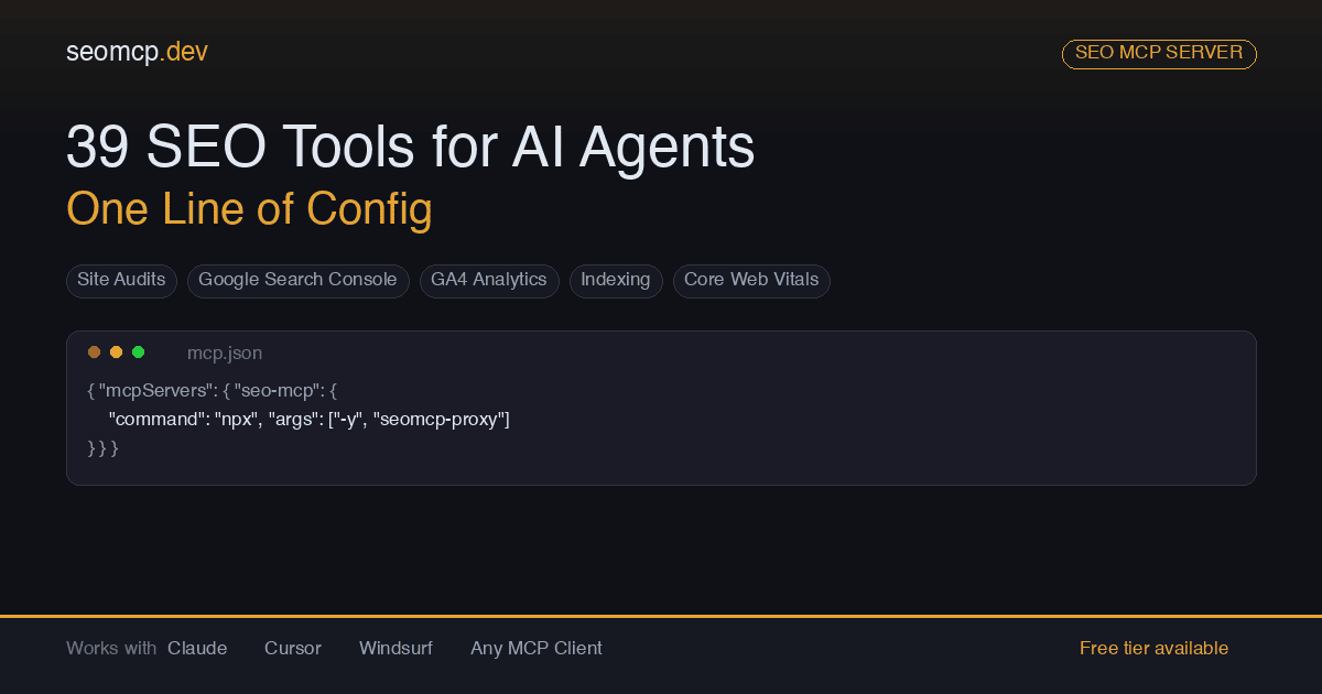 The Best MCP server for SEO - SEOMCP