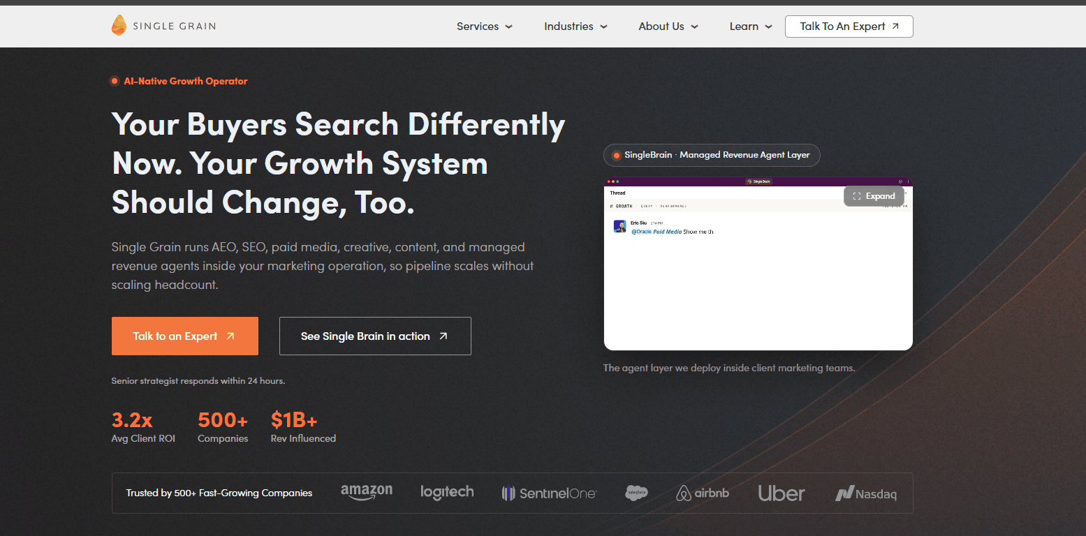 Best GEO Agencies for B2B Tech Single Grain