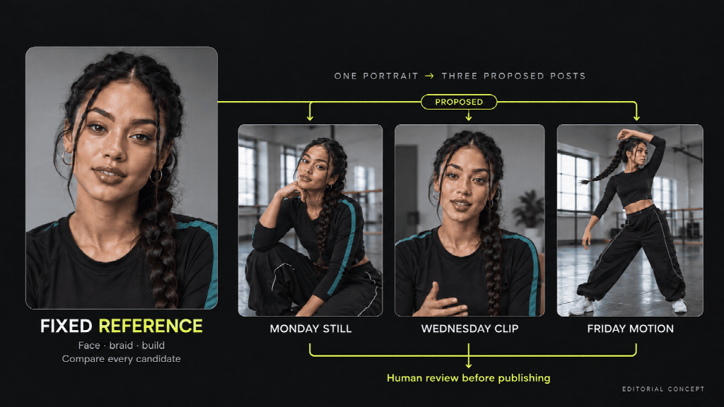 Plan Three Posts From One Portrait AI Influencer Plan Three Posts From One Portrait AI Influencer